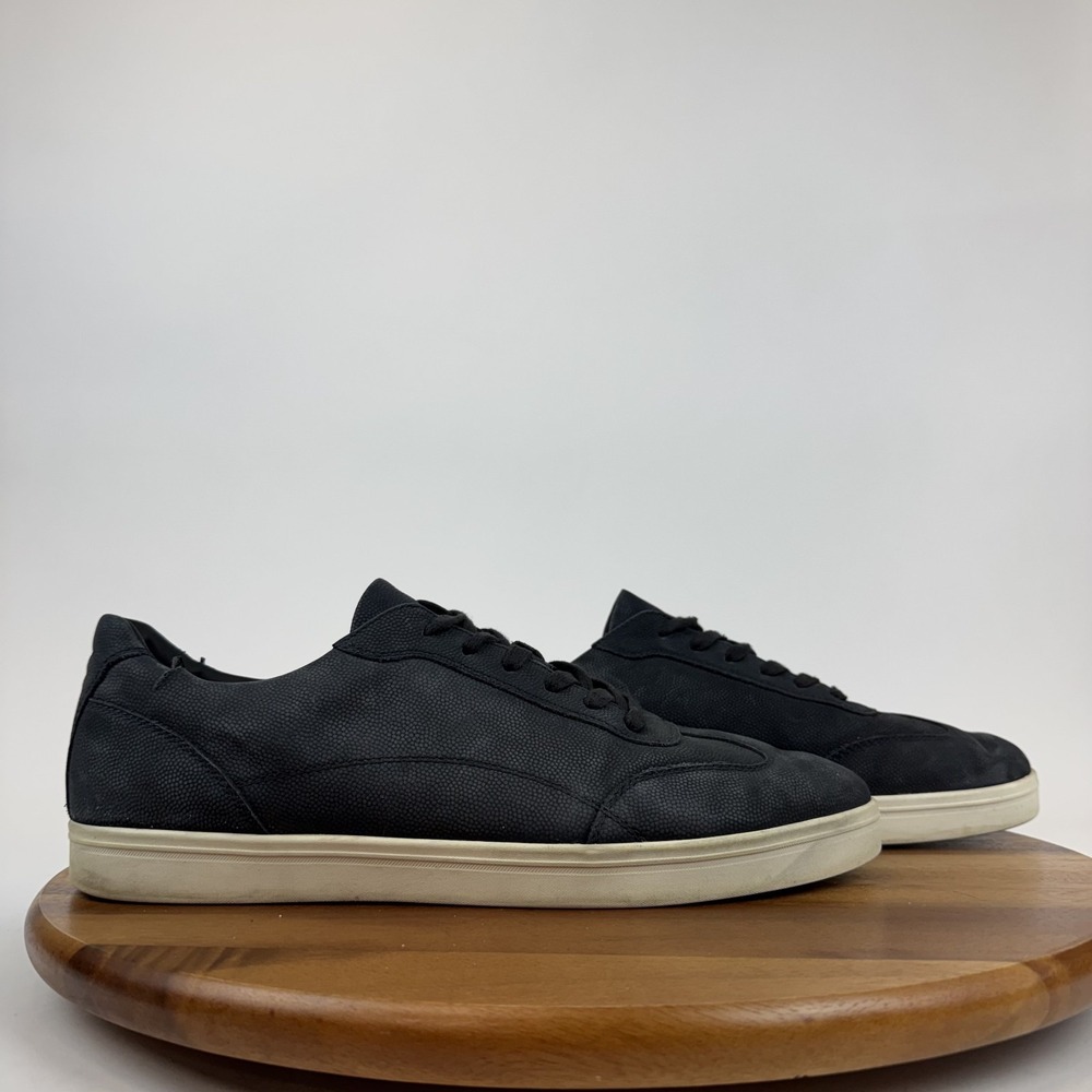 Mens Nordstrom Tristan Low Top Black Leather Casual Sneakers Shoes Size 13 M GUC